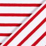 Jersey in cotone a righe strette e larghe – bianco/rosso,  thumbnail number 4