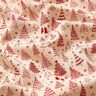 tessuto in cotone cretonne Graziosi abeti – naturale/rosso carminio,  thumbnail number 2