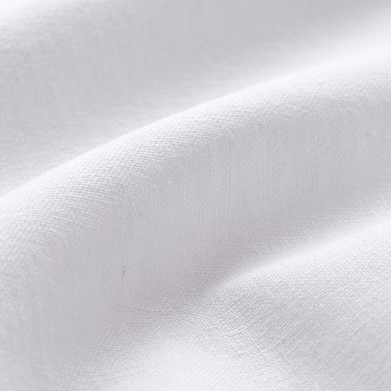 misto cotone-lino tinta unita – bianco,  image number 2