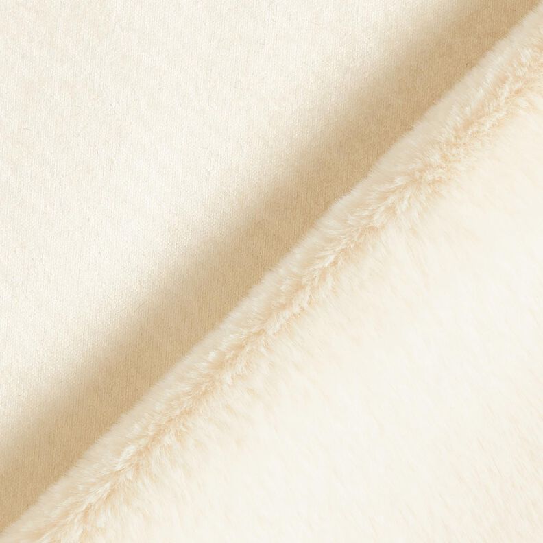 Tessuto in velluto con retro in pelliccia sintetica – crema, image number 4