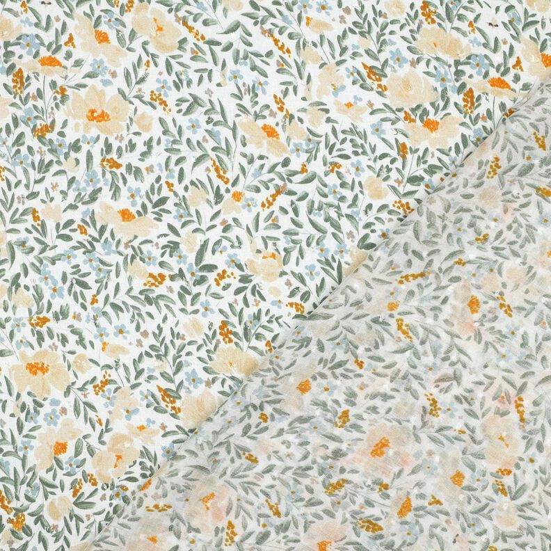 Voile di tessuto in viscosa Dobby con prati primaverili in stampa digitale – bianco/beige chiaro,  image number 4