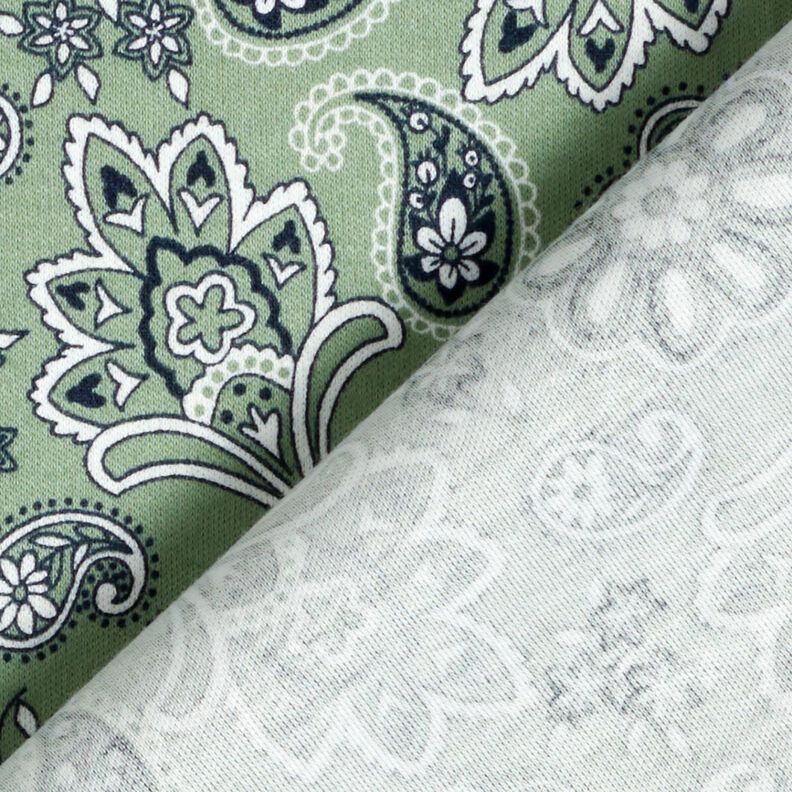 jersey di cotone Paisley – canna palustre/bianco,  image number 4