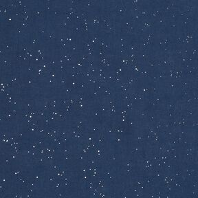 tessuto in cotone popeline stampa laminata Macchie argentate – blu notte/argento effetto, 