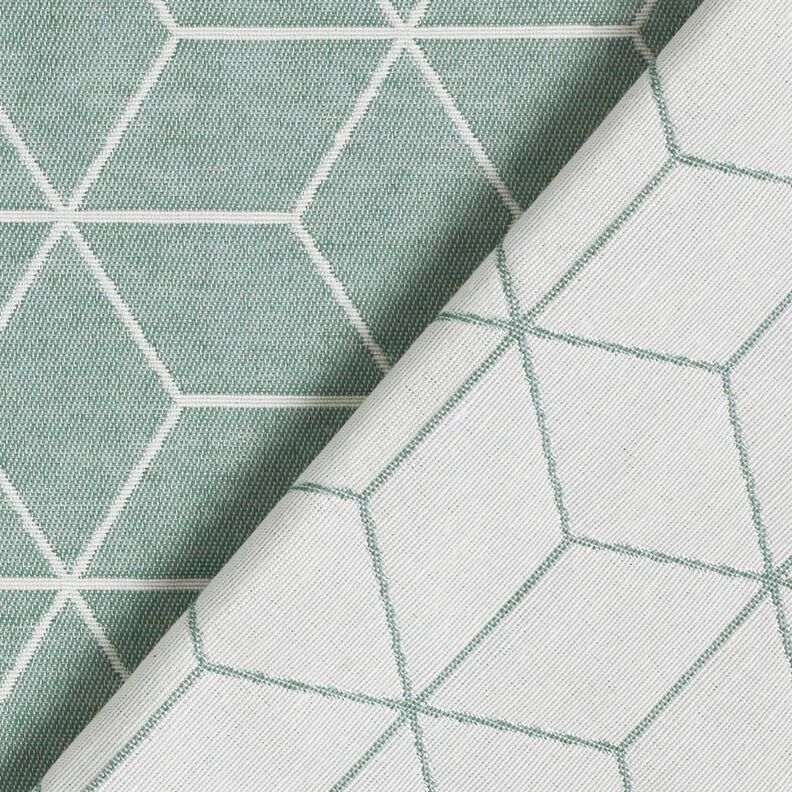 tessuto arredo Jacquard Cubi moderni – canna palustre/avorio,  image number 4