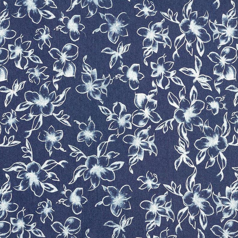 chambray Fioriture estive – blu marino/bianco lana,  image number 1