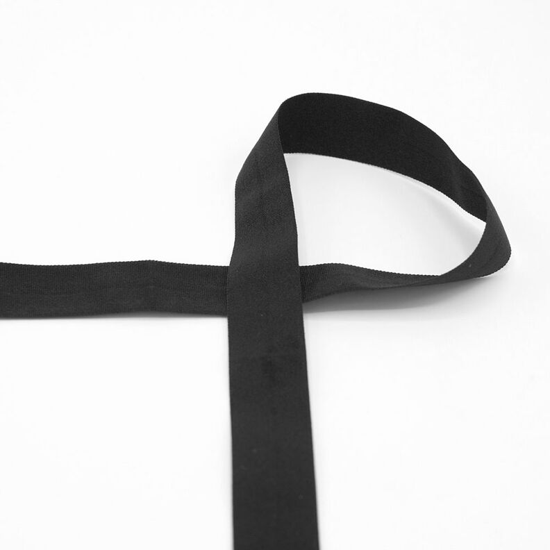 Fettuccia elastica (piega in gomma) opaca [20 mm] – nero,  image number 1