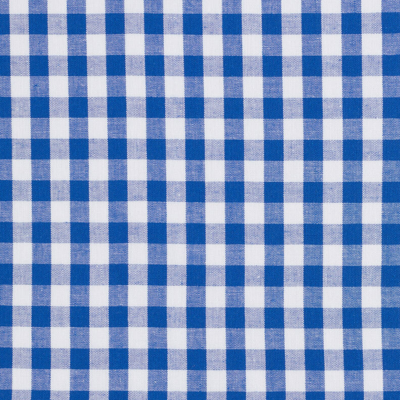 tessuto in cotone Quadro vichy 1 cm – blu reale/bianco,  image number 1