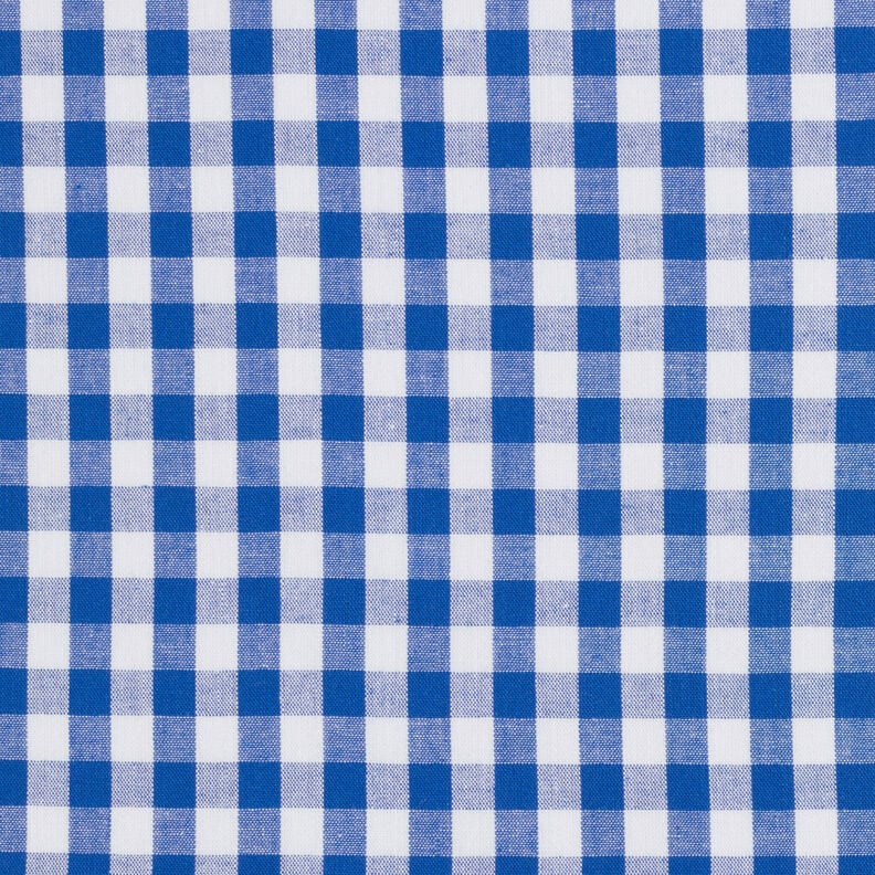tessuto in cotone Quadro vichy 1 cm – blu reale/bianco, image number 1