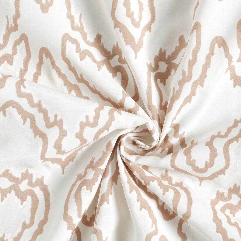 Tessuto in cotone a linee sinuose – beige/beige scuro, image number 4