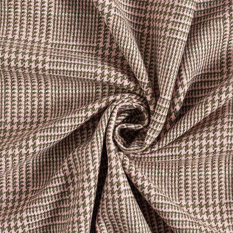 Tessuto in lana Principe di Galles – rosa/cachi,  image number 4