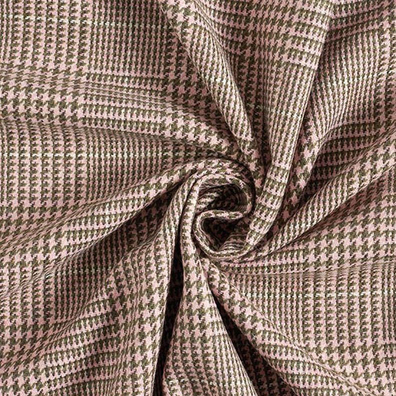 Tessuto in lana Principe di Galles – rosa/cachi,  image number 4