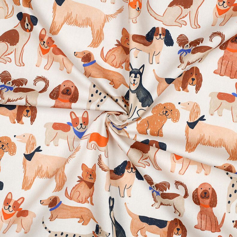popeline di cotone cani stampa digitale | Poppy Fabrics – bianco lana, image number 4