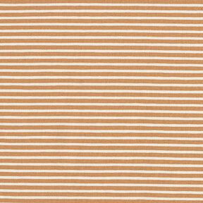 Jersey in cotone a righe sottili – crema/cannella, 