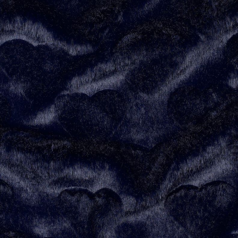ecopelliccia cuori | Poppy Fabrics – nero-azzurro, image number 2