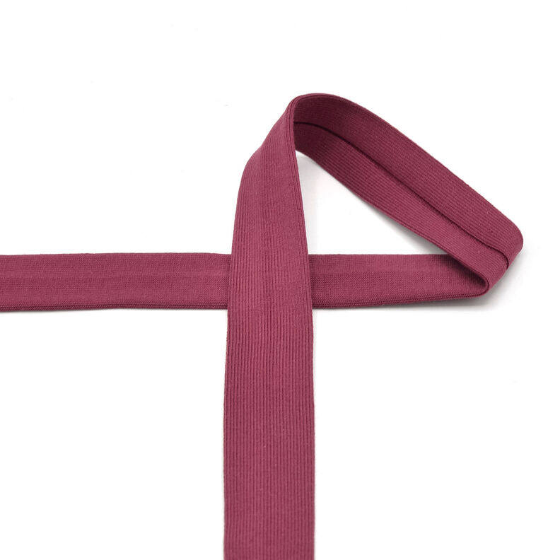 Nastro in sbieco jersey di cotone [20 mm] – rosso Bordeaux,  image number 2