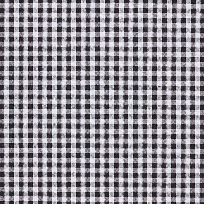 seersucker misto cotone, quadretti Vichy – nero,  image number 1