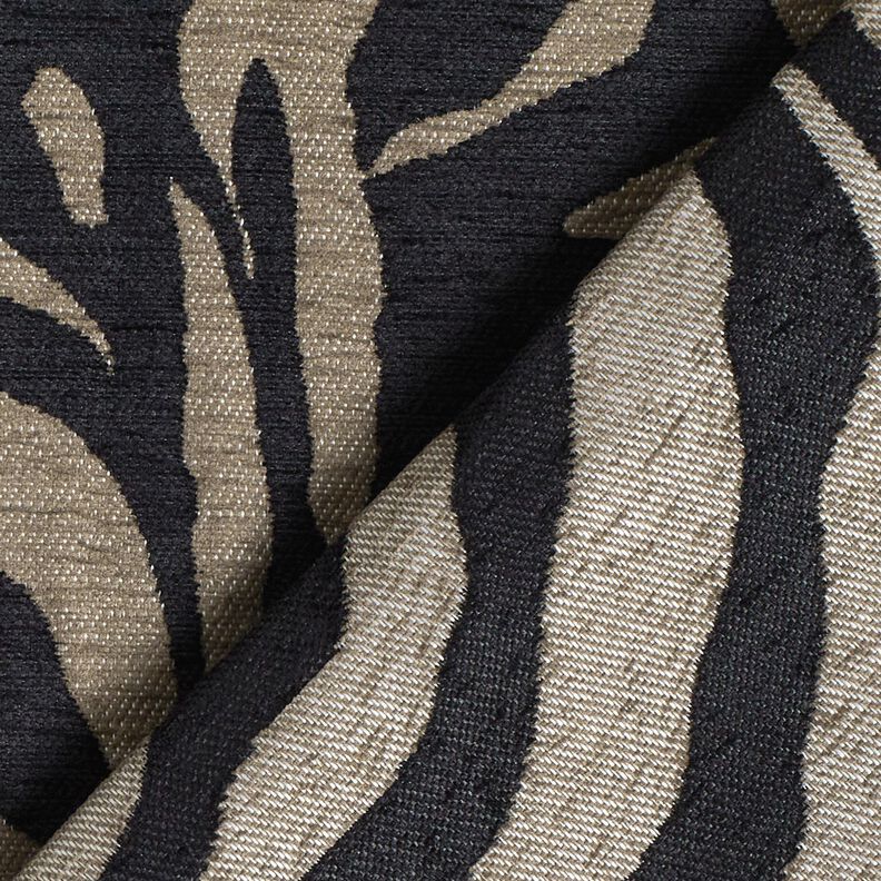 tessuto da tappezzeria Jacquard zebra – cachi/nero, image number 4