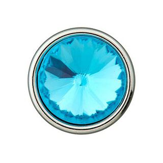 bottone in poliestere con gambo e strass  – turchese, 