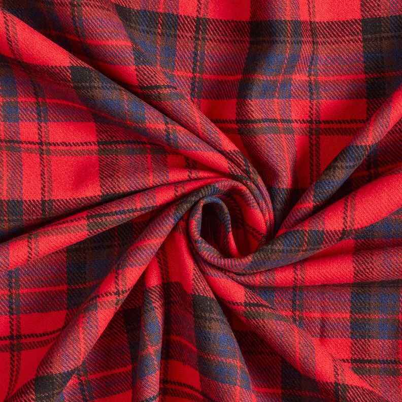 flanella di cotone quadri – peperoncino/indaco,  image number 3