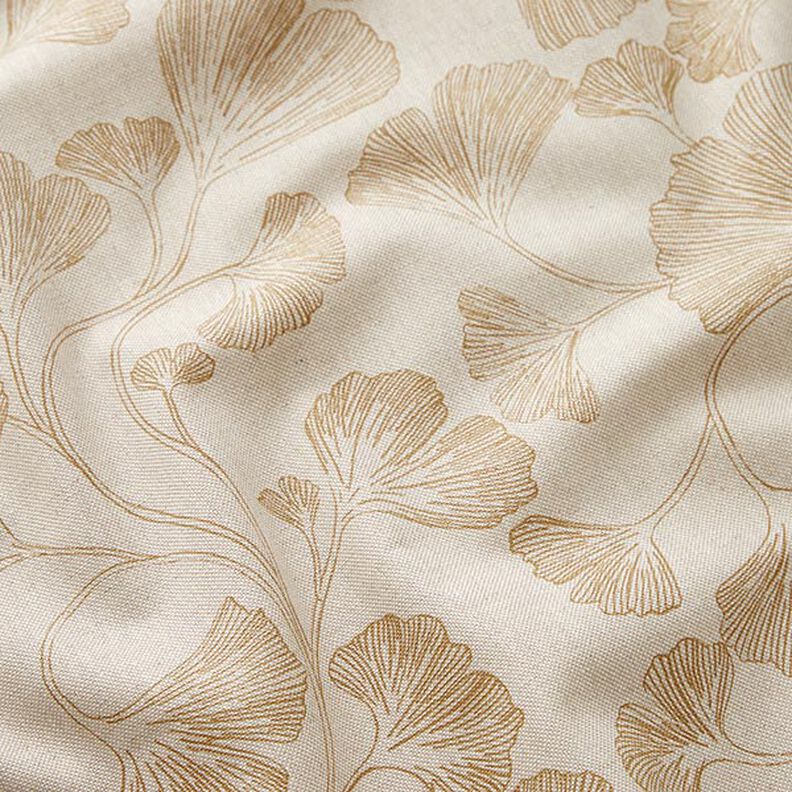 tessuto arredo mezzo panama Gingko – senape/naturale, image number 2