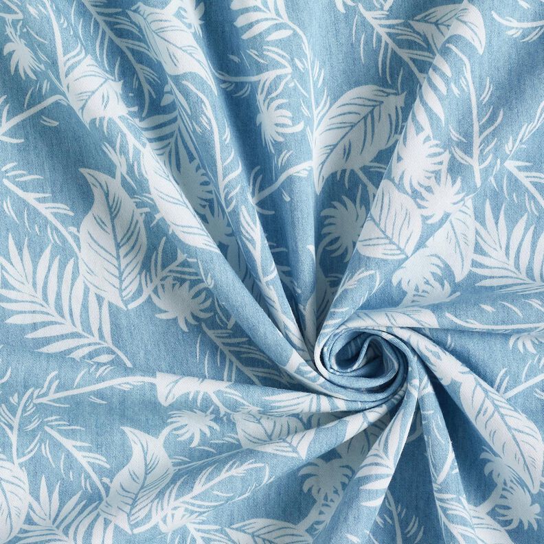 Palme in cotone chambray – azzurro/avorio,  image number 3