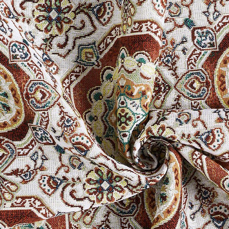 tessuto arredo gobelin Mandala orientale – rosso carminio/avorio,  image number 3