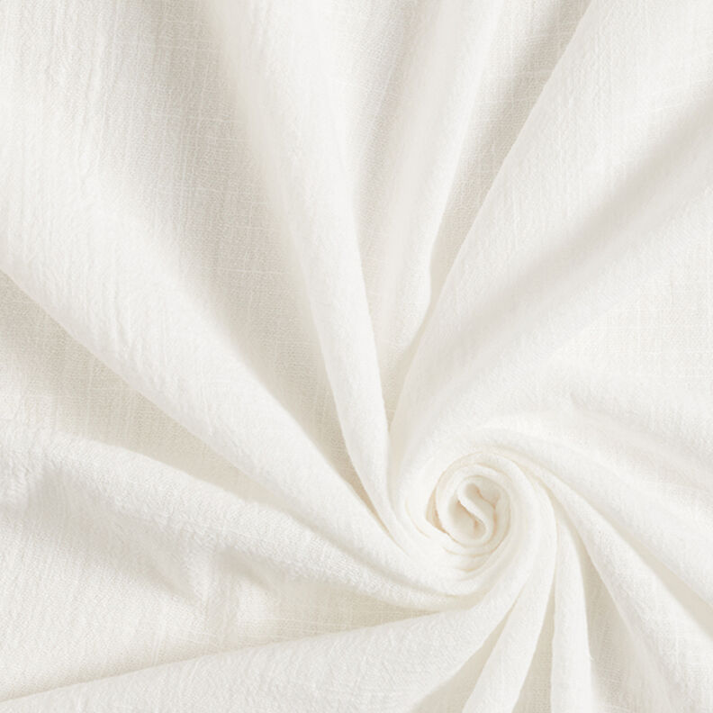 tessuto in cotone effetto lino – bianco lana,  image number 1