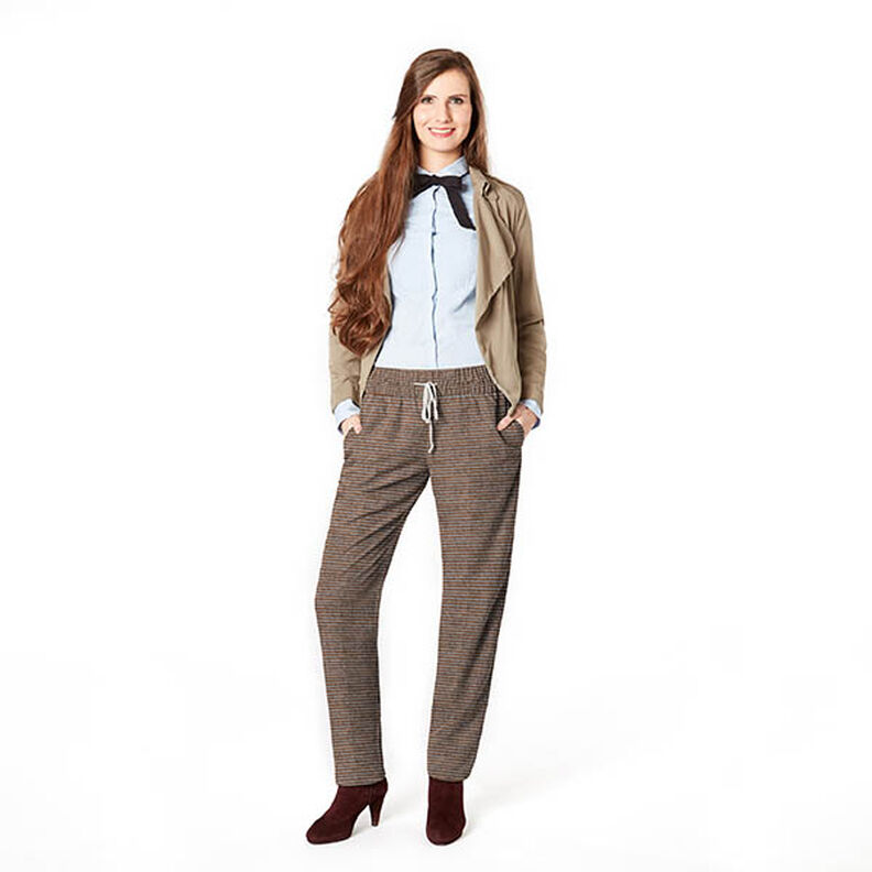 Tessuto a strisce per pantaloni – caramello/grigio, image number 5