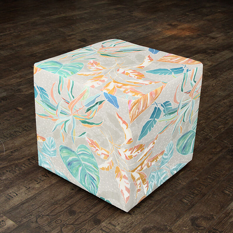 Tessuti da esterni canvas foglie tropicali – corallo,  image number 8
