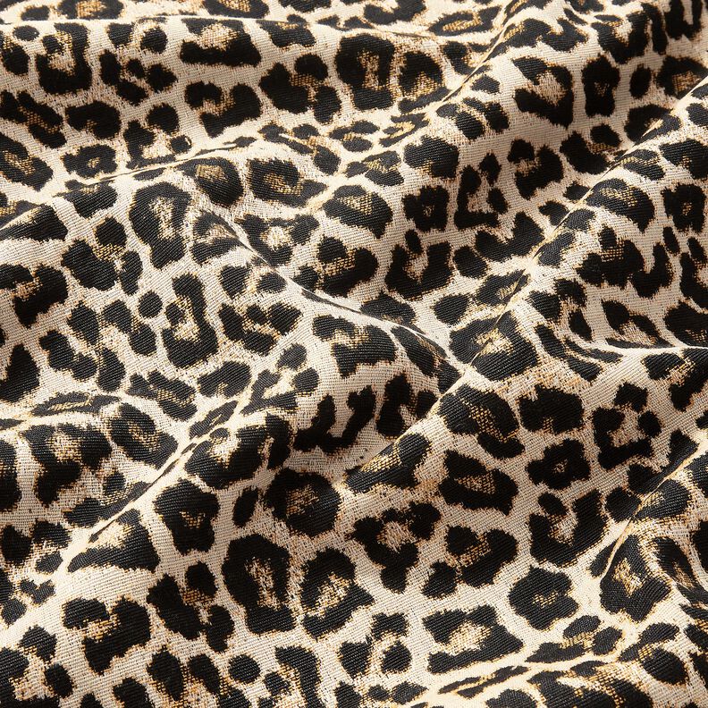 tessuto arredo Jacquard Motivo leopardato intrecciato – beige chiaro/nero,  image number 2