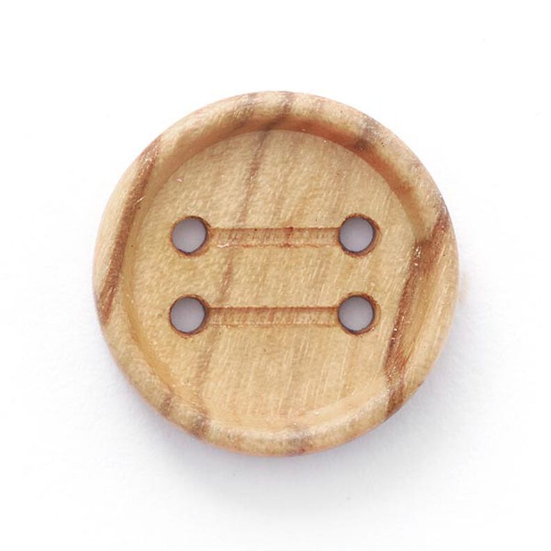 bottone in legno 4 fori – naturale,  image number 1