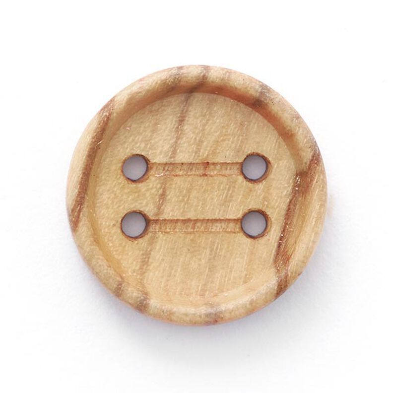 bottone in legno 4 fori  – naturale,  image number 1