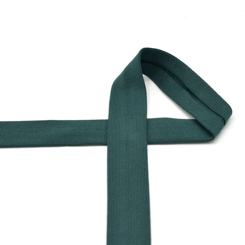 Nastro in sbieco jersey di cotone [20 mm] – verde scuro,  image number 2