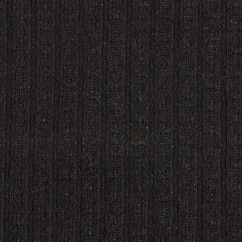 tessuto in maglia Ajour eleganti strisce glitterate – nero,  image number 1