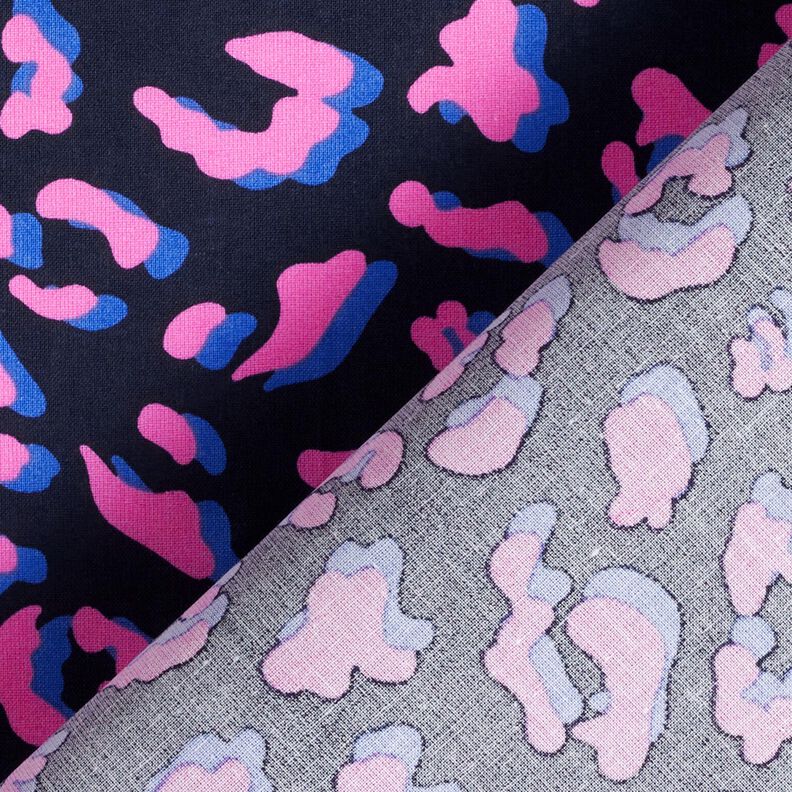 cotone rivestito Leopardo astratto | Poppy Fabrics – blu notte/pink,  image number 4