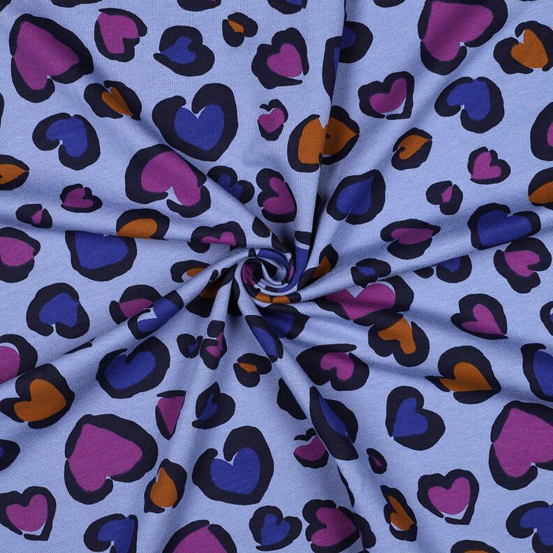 felpa garzata Cuori variopinti | Poppy Fabrics – blu acciaio, image number 3