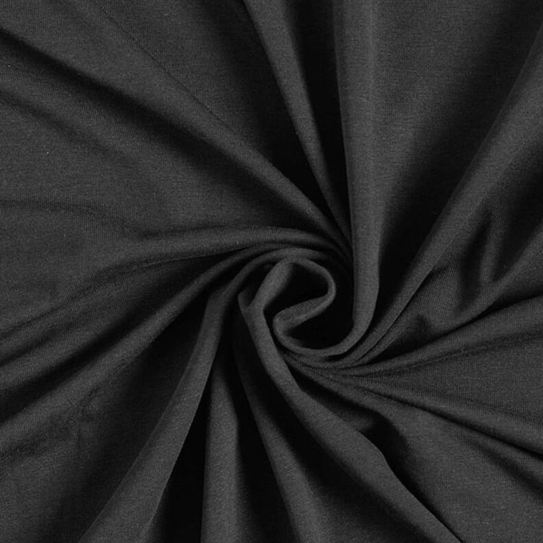 bambù jersey di viscosa tinta unita – nero,  image number 1