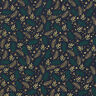 tessuto in cotone popeline Rami e bacche – blu notte/oro,  thumbnail number 1
