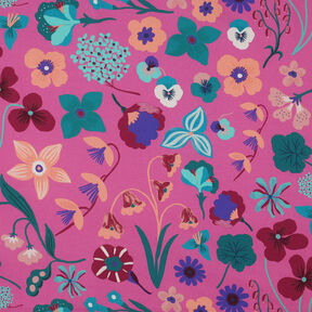 popeline di cotone Meadow Flower stampa digitale | Nerida Hansen – pink/petrolio, 