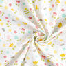 popeline di cotone Prato fiorito e pois – bianco,  thumbnail number 3