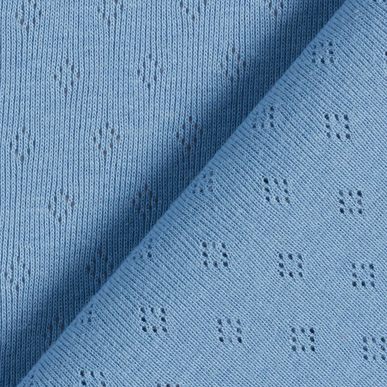 jersey maglia fine con motivi traforati – blu,  image number 4