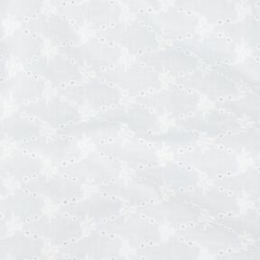 tessuto in cotone ricami a giorno Diamanti a fiorellini | Poppy Fabrics – bianco, 