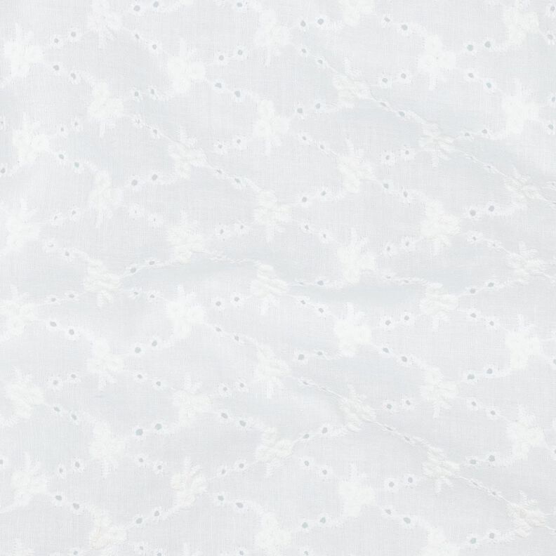tessuto in cotone ricami a giorno Diamanti a fiorellini | Poppy Fabrics – bianco,  image number 2