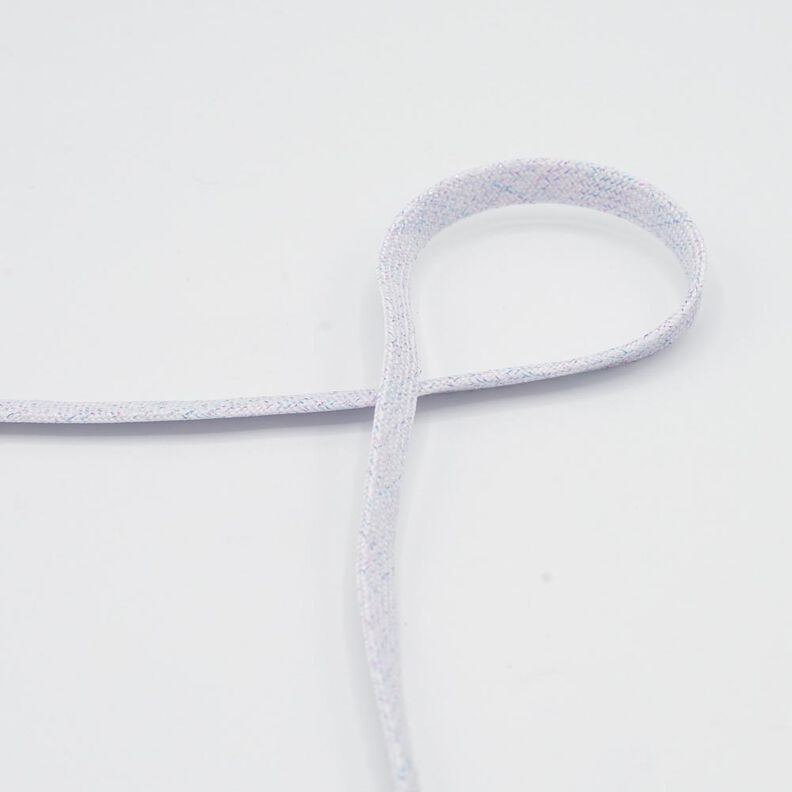 Cordoncino piatto Felpa lurex [8 mm] – bianco/lillà,  image number 1