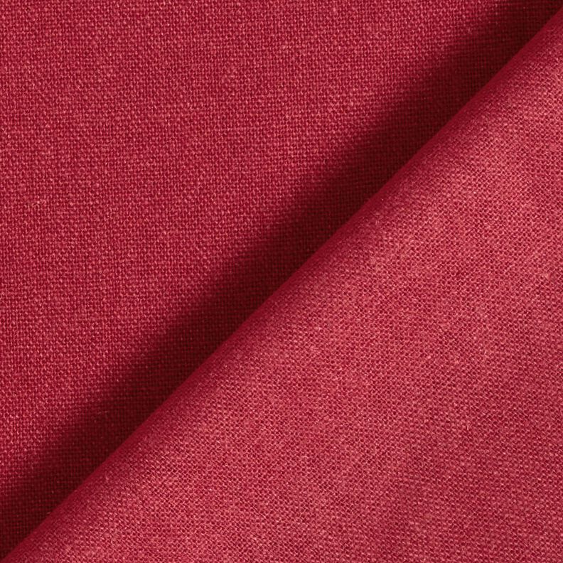 Tessuto in puro lino pesante tinta unita – rosso scuro,  image number 3