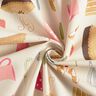 tessuto arredo mezzo panama Torte e pasticcini – beige chiaro/rosa,  thumbnail number 3