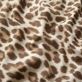 GOTS Batista di cotone Motivo leopardato | TCC x LOOKS by Wolfgang Joop – beige chiaro/marrone scuro, 
