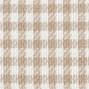 Tessuto per cappotti in cotone scozzese – bianco/beige scuro, 