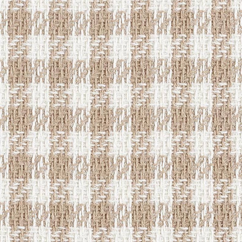 Tessuto per cappotti in cotone scozzese – bianco/beige scuro,  image number 1