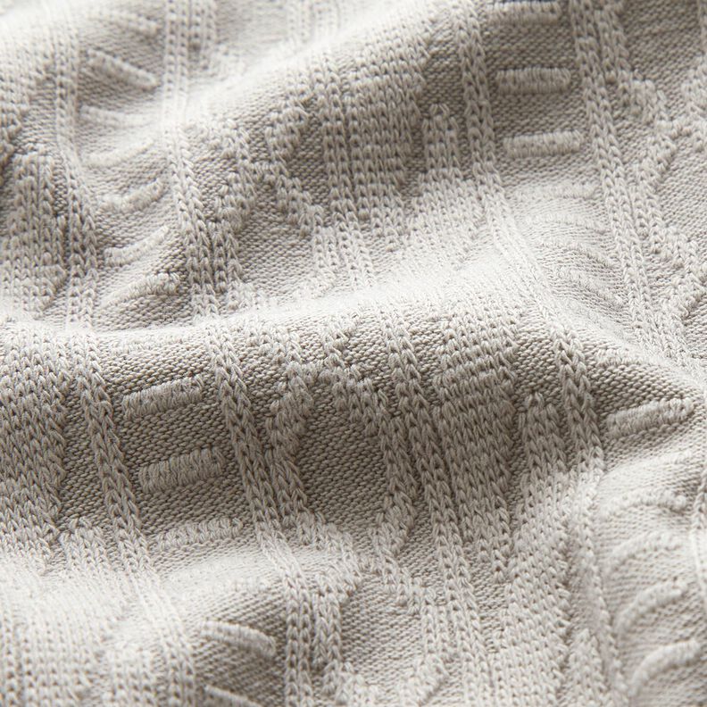 jersey jacquard Misto cotone decorato a righe – grigio seta,  image number 2